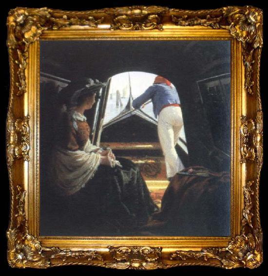 framed  Johann Jakob Ulrich en gondol, ta009-2